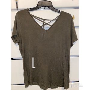 Olive criss-cross shirt